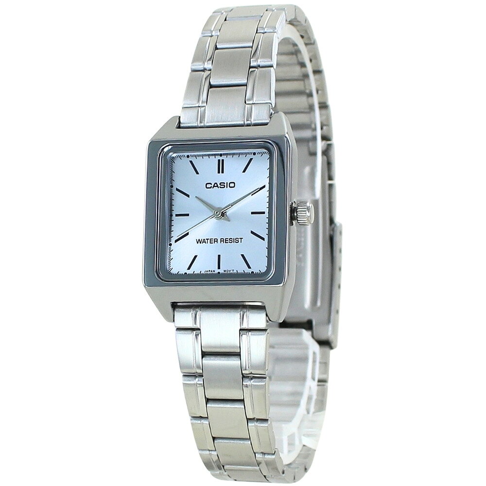 ブランド腕時計 noppleのラッピング済 ギフトセット カシオ CASIO 腕時計 レディース チープカシオ チプカシ スクエア シルバー シンプル 日常使い プレゼント 女性用 彼女 母 妻 誕生日 就職祝い 入学祝い 海外モデル 時計ケース付き LTP-V007D-2E 成人 卒業 入学｜アングル3