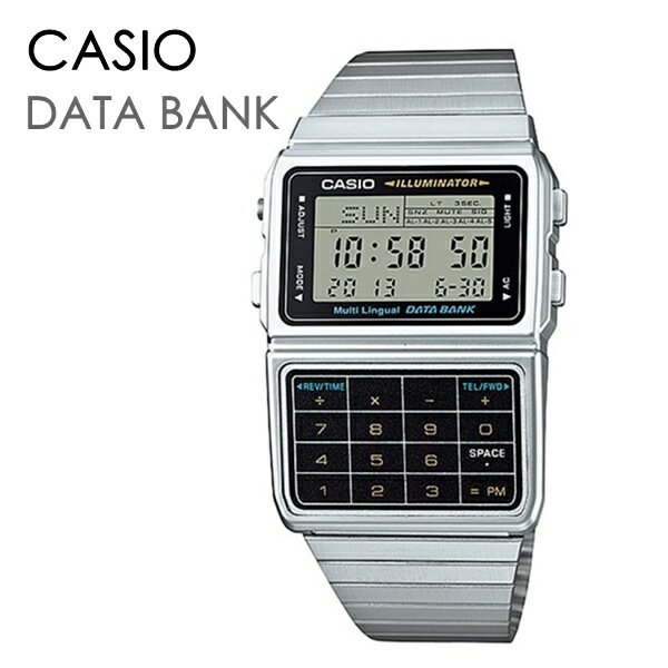 CASIO カシオ 腕時計 メンズ レディース 昭和 レトロ データバンク シルバー デジタル兼用 テレメモ 13ヵ国語対応 計算機能 可愛い DBC-611-1 誕生日プレゼント 合格 入学 卒業 社会人