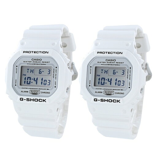 CASIO G-SHOCK Gショック ジーショック カシオ 腕時計 手表 ペアウォッチ Gショック ペア 同じサイズセット シェア デジタル ホワイト 20気圧防水 海外モデル DW-5600MW-7DW-5600MW-7 誕生日プレゼント ランキング お祝い