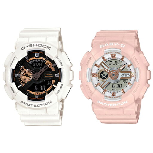 CASIO カシオ Gショック ベビーG 腕時計 手表 ペアウォッチ デジタル&アナログ アナデジ ホワイト パステルピンク 20気圧防水/10気圧防水 海外モデル GA-110RG-7ABA-110XRG-4A 誕生日プレゼント ランキング お祝い CASIO カシオ Gショック ベビーG 腕時計 手表 ペアウォッチ デジタル&アナログ アナデジ ホワイト パステルピンク 20気圧防水/10気圧防水 海外モデル GA-110RG-7ABA-110XRG-4A 誕生日プレゼント ランキング お祝い