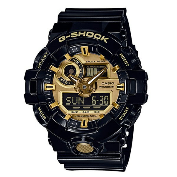 楽天ブランド腕時計 nopple【海外モデル】カシオ G-SHOCK Gショック メンズ 腕時計 ブラック×ゴールド 大きいケース アナログデジタル 多機能 防水 GA-710GB-1A 誕生日プレゼント 内祝い 父の日 お祝い