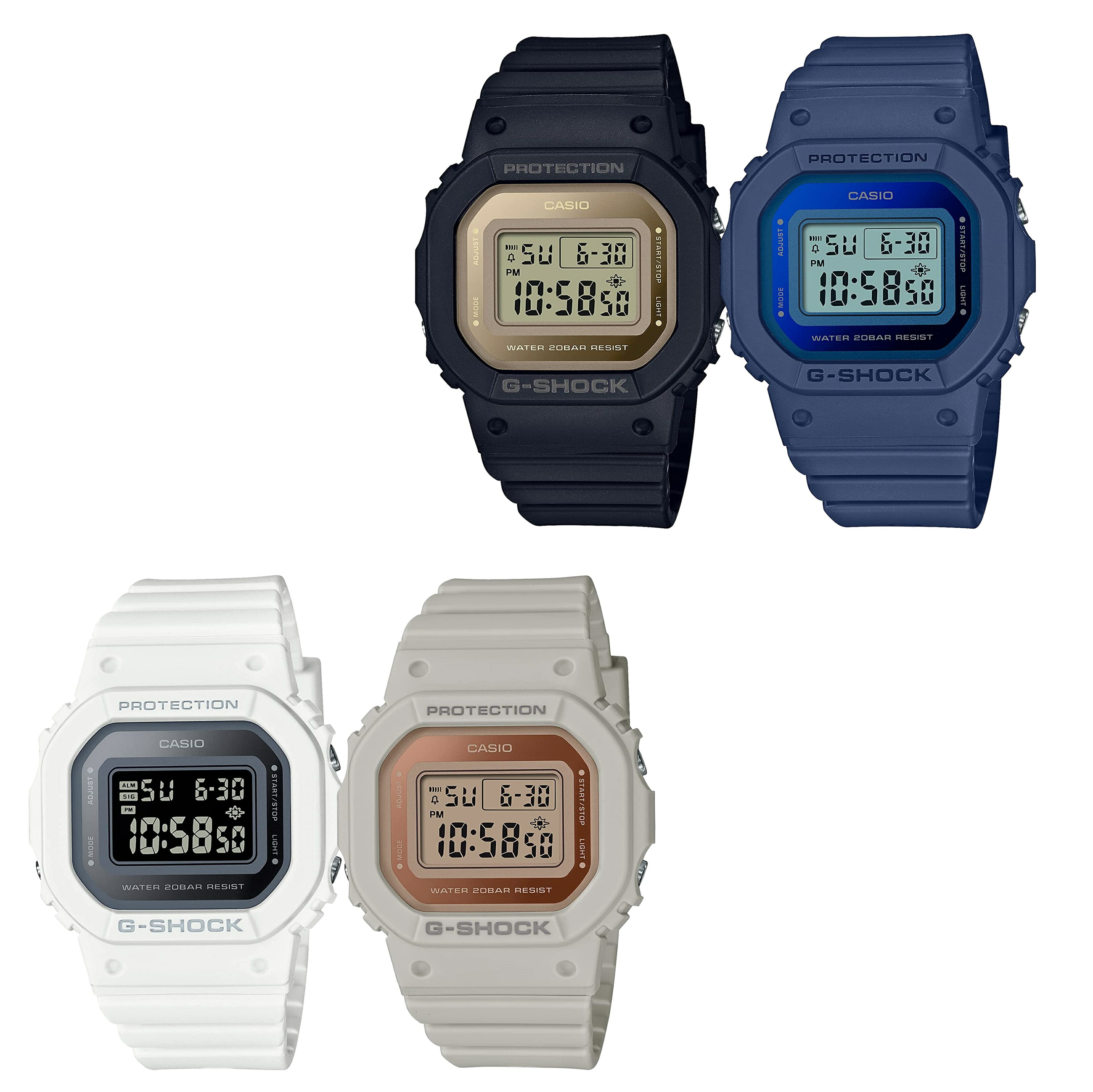 カシオ G-SHOCK 腕時計（レディース） カシオ Gショック 定番スクエアモデル 可愛い 小型 薄型 メタリック感 レディース ファッション カジュアル シンプル 腕時計 デジタル CASIO G-SHOCK 選べるシリーズ 記念日 内祝い 母の日 お祝い