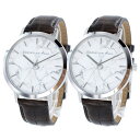 クリスチャンポール 時計 ユニセックス ペアウォッチ シェア 43mm ホワイトマーブル 大理石柄 シルバーケース ブラウン レザー MWS4327MWS432...