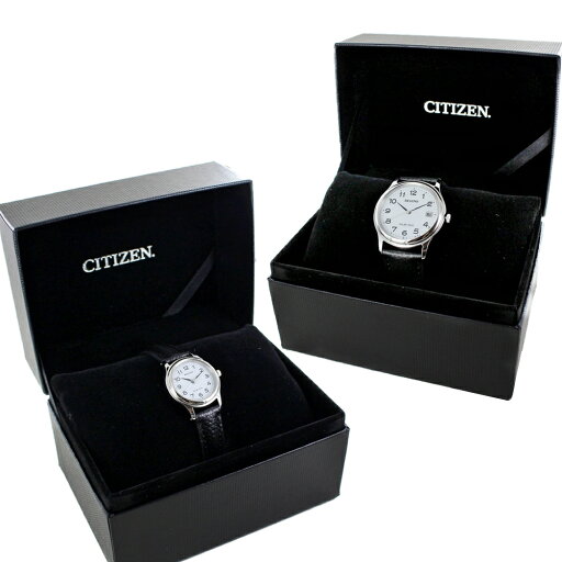 シチズン ペアウォッチ ソーラー腕時計 携帯用 腕時計ケースつき 見やすい 文字 盤 腕時計 手表 ソーラー カップル お揃い プレゼント 敬老の日 結婚記念日 両親 誕生日プレゼント 記念日 ランキング お祝い