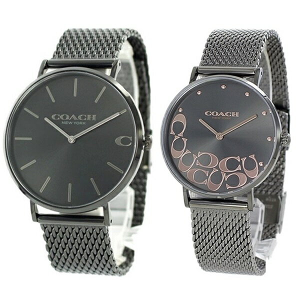 ブランド 紙袋 ショッパー付き ペアギフト ペアウォッチ コーチ カップル 記念日 ブレスレット 腕時計 手表 オシャレ ペアギフト メンズ レディース 時計 シンプル ブラック グレー メッシュ ステンレス ポイント消化 クリスマス プレゼント ランキング お祝い