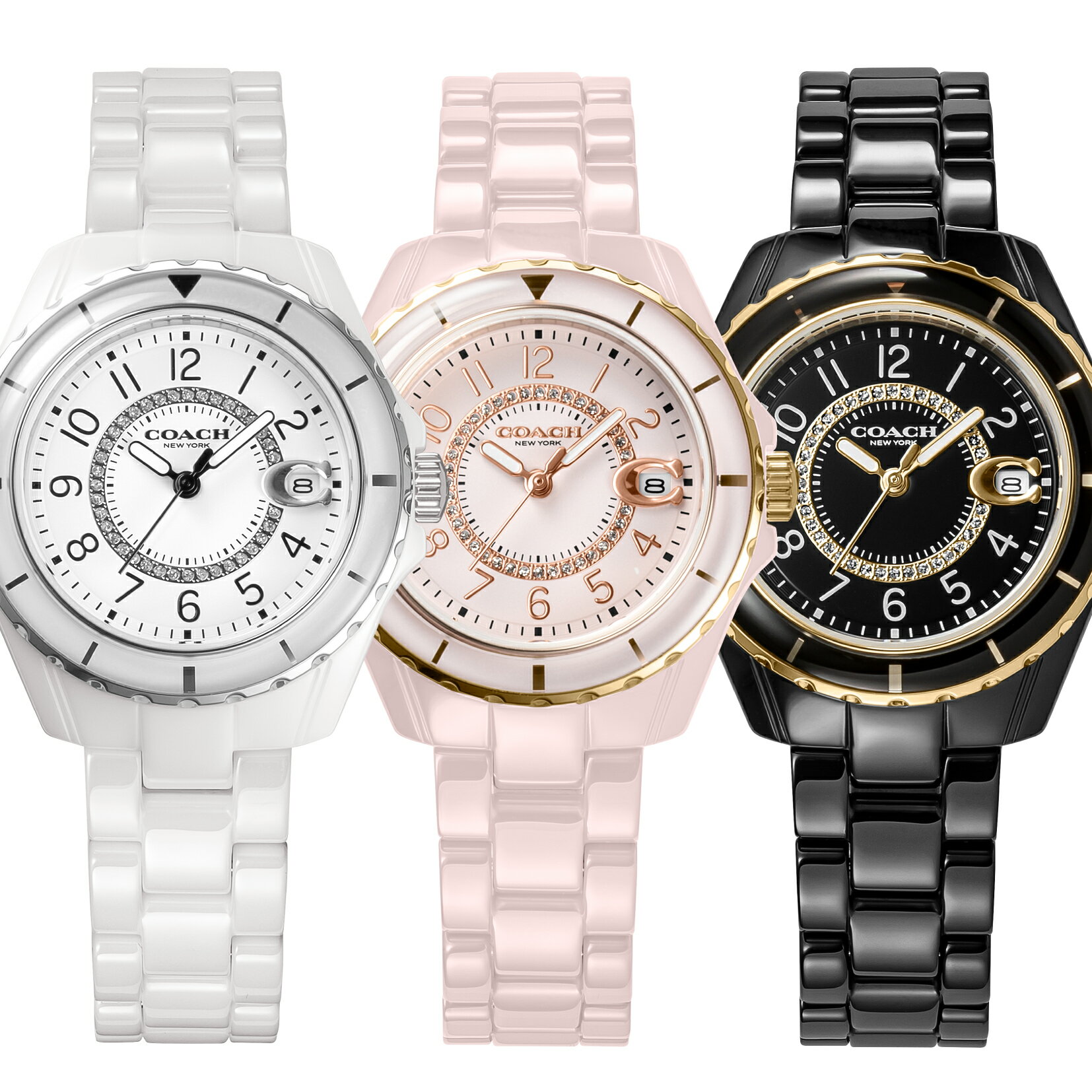 ブランド 紙袋 ショッパー付き コーチ 腕時計 レディース プレストン ホワイト ブラック ピンク セラミック ブレスレット 時計 女性 誕生日 プレゼント こーち 女性用 とけい 内祝い 母の日 お祝いのサムネイル