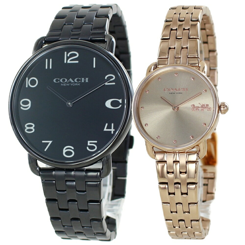 ショッパー付き コーチ ペアウォッチ ペア腕時計 ステンレス ブラック ローズゴールド エリオット 夫婦 カップル 両親 夫 妻 結婚記念日 誕生日プレゼント 男性 女性 結婚祝い サプライズ ペアギフト クリスマス プレゼント ランキング お祝い