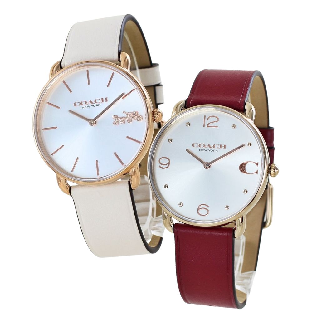 ペアウォッチ ブランド コーチ 腕時計 手表 メンズ レディース 同じ おしゃれ 大人 ペア腕時計 革ベルト アイボリー レッド 社会人 大学生 お揃い カップル 彼氏 彼女 妻 夫 父 母 誕生日プレゼント 結婚記念日 実用的 ペアギフト おすすめ