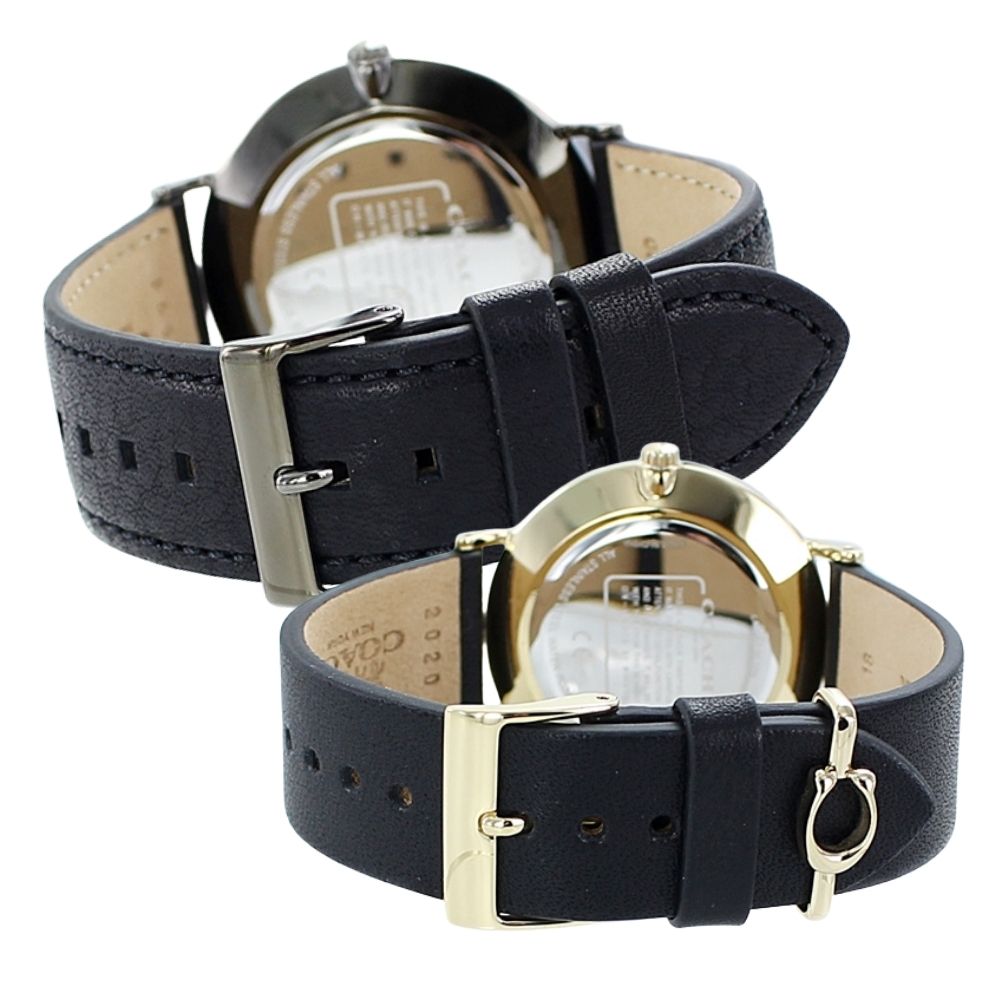 コーチ メンズ レディース 腕時計 手表 おしゃれな ペア 結婚祝い 夫婦 友達 カップル チャールズ ペリー ブラック レザー 時計 アクセサリー 大人 カジュアルギフト クリスマス プレゼント ランキング お祝い