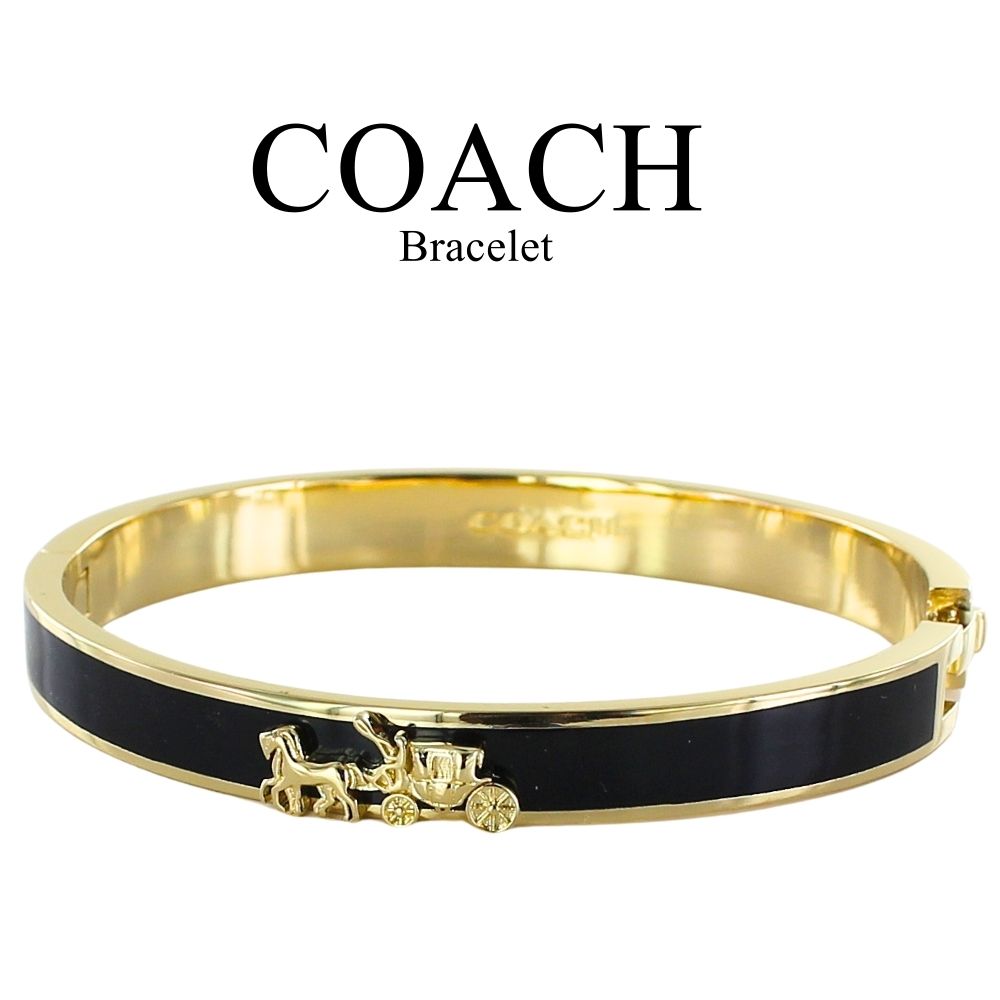 コーチ バングル ブレスレット レディース ブランド ブラック ゴールド 大人 かわいい 馬車ロゴ おしゃれ シンプル 誕生日プレゼント 女性 結婚式 結婚記念...