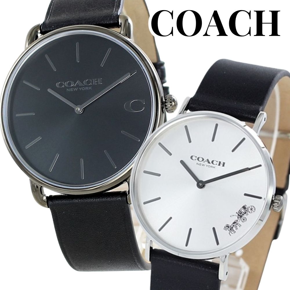 コーチ ペアウォッチ COACH 腕時計 メンズ レディース ペアセット 革ベルト スリム 軽量 ブラック レザー シンプル 上品 カップル 夫婦 両親 ペアギフト プレゼント 誕生日 記念日 ランキング お祝い