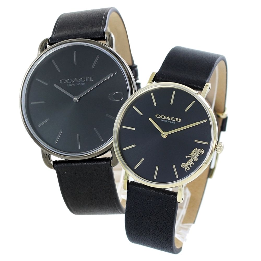 コーチ ペアウォッチ COACH 腕時計 メンズ レディース ペアセット 革ベルト スリム 軽量 ブラック レザー シンプル 上品 カップル 夫婦 両親 ペアギフト 誕生日 記念日 クリスマス プレゼント ランキング お祝い