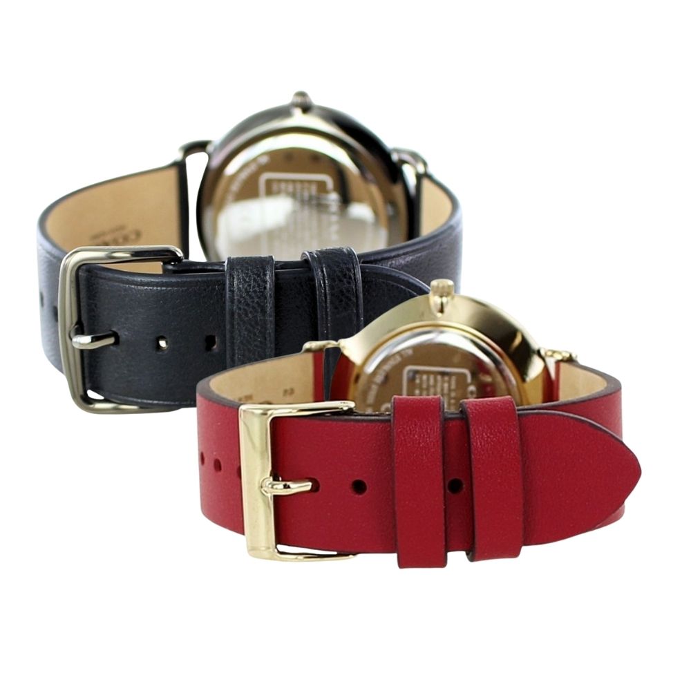 ペアウォッチ コーチ COACH 腕時計 メンズ レディース ペアセット おしゃれ ブラック×レッド レザーベルト シンプル カップル 夫婦 両親 ペアギフト 誕生日 記念日 クリスマス プレゼント ランキング お祝い
