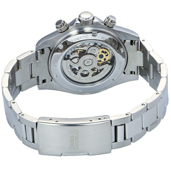 無料特典付き！ DANIEL DOUGLAS ダニエルダグラス 時計 メンズ 父の日 腕時計 手表 40mm ホワイト×ブルー シルバー ステンレス 機械式 自動巻き DD8802-WHBL ビジネス 男性 時計 誕生日ギフト 記念日 ランキング お祝い