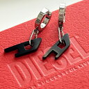 ディーゼル ペアピアス ブランド ペア 片耳ピアス 2個セット おしゃれ ステンレス シルバー ブラック フープピアス プレゼント カップル お揃い 誕生日 結...