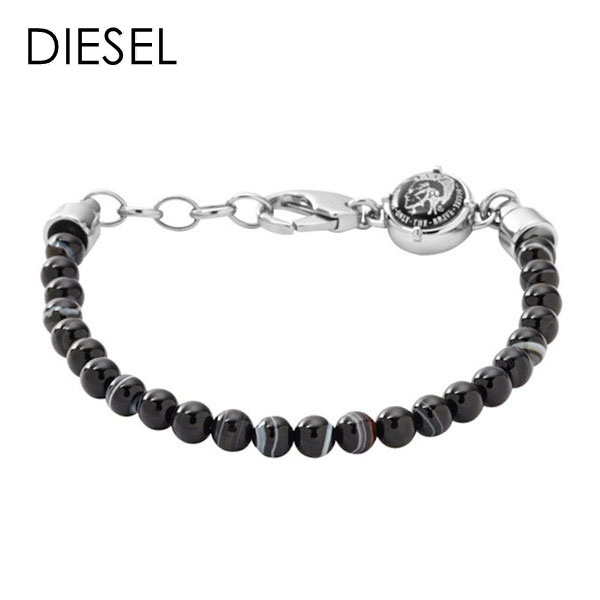 楽天ブランド腕時計 nopple数珠タイプ 天然石 ジュエリー アクセサリー ブレスレット DIESEL ディーゼル ユニセックス メンズ レディース アクセ ブラック シルバー 内祝い 母の日 お祝い