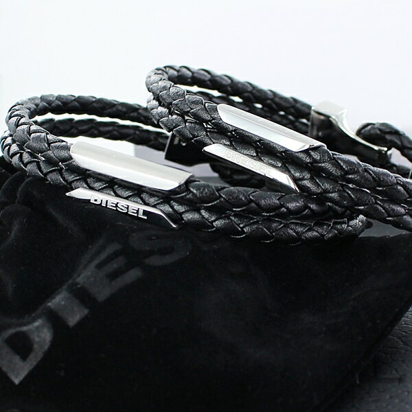 ディーゼル ブラック 革のアクセサリー 男性 女性 ブランド ペアアクセ 2本セット レザー ペア ブレスレット メンズ レディース お揃い カップル 夫婦 両...