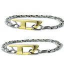 ディーゼル ペアブレスレット お揃い ペア カップル メンズ レディース シルバーアクセサリー チェーン ブレスレット 彼氏 彼女 誕生日 記念日 DIESEL...