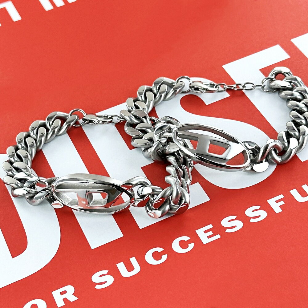 ペアブレスレット ディーゼル おそろい お揃い チェーンブレスレット ペア ブレスレット 誕生日 記念日 ペアギフト 結婚祝い 結婚記念日 カップル 夫婦 両親...