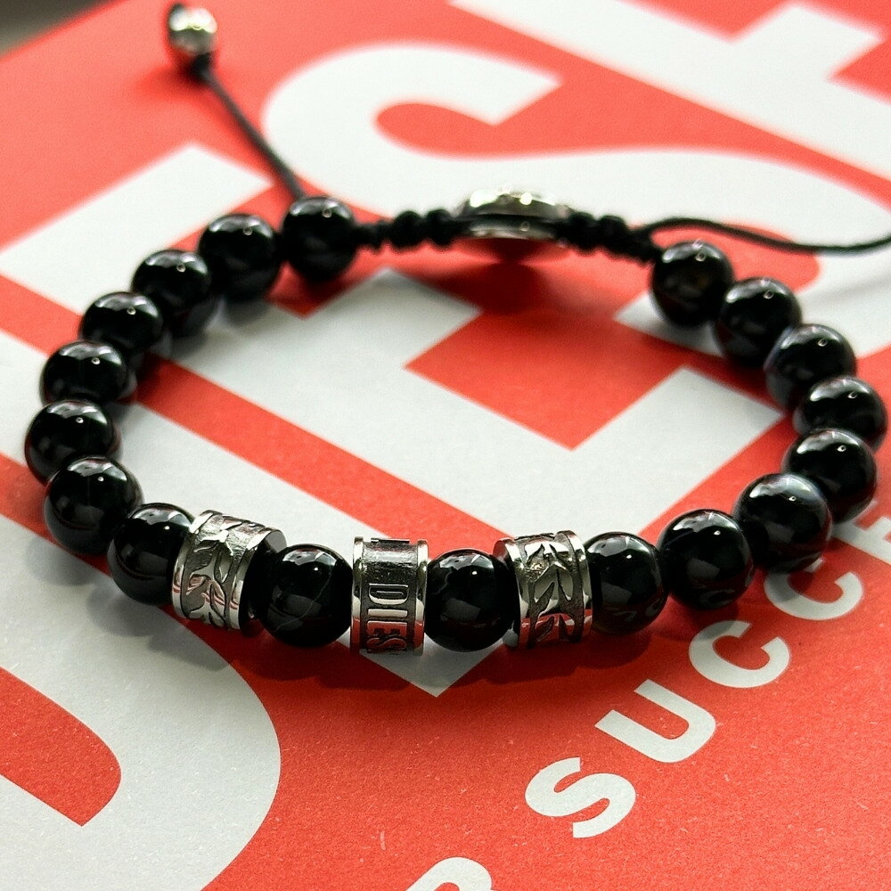 Diesel ディーゼル メンズ アクセサリー BRACELET ブレスレット ブラック かっこいい 数珠タイプ 男性用 彼氏 DX1101040 ビジネス 男...