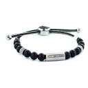 Diesel ディーゼル メンズ 父の日 シルバー ブラック ブレスレット 数珠 アクセサリー 男性 ブランド アクセ DX1151040 誕生日プレゼント ラ...