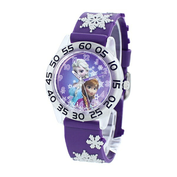Disney Kids ディズニー キッズウォッチ 女の子 腕時計 アナと雪の女王 アナ エルサ 可愛い パープル 氷の結晶 3Dベルト プラスチック W002431 誕生日プレゼント 合格 入学 卒業 社会人