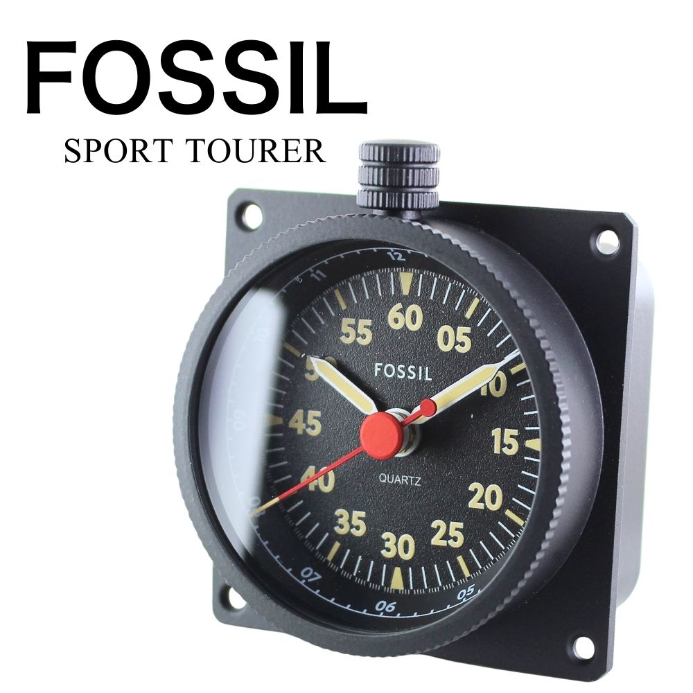 フォッシル 置き時計 アナログ おしゃれ 時計 SPORT TOURER デスククロック ヴィンテージ レーシング ..