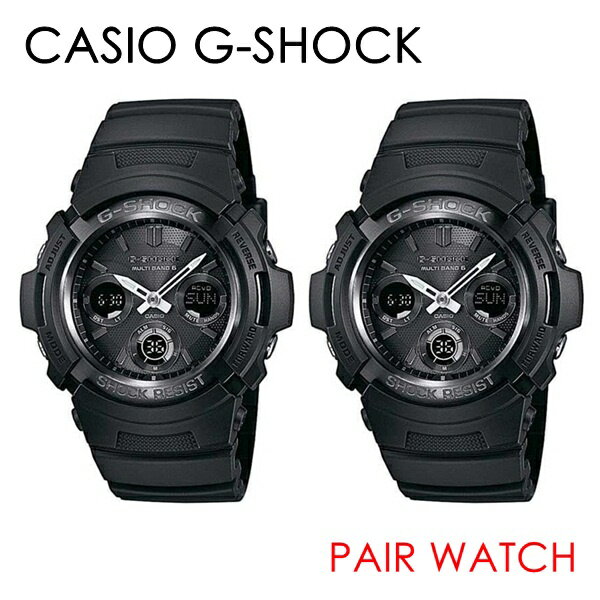 カシオ 時計 ペアウォッチ シェア 腕時計 手表 Gショック G-SHOCK ジーショック タフネス 二人の時間は止まらないソーラー充電 電波時計 アナデジ ブラック AWG-M100B-1AAWG-M100B-1A 特典ペア用収納ボックス付き 誕生日プレゼント ランキング お祝い