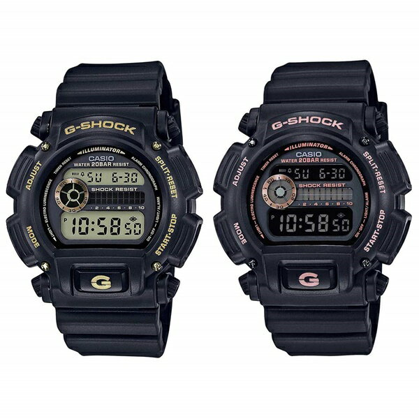 楽天ブランド腕時計 noppleCASIO G-SHOCK Gショック ジーショック カシオ ペアウォッチ 2本セット 同じサイズ 腕時計 デジタル ローズゴールド ゴールド ブラック 20気圧防水 海外モデル DW-9052GBX-1A4DW-9052GBX-1A9 誕生日プレゼント 内祝い 父の日 お祝い