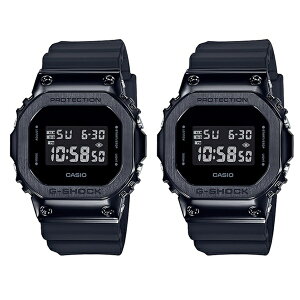 CASIO G-SHOCK Gショック ジーショック カシオ 時計 メンズ レディース ペアウォッチ 腕時計 デジタル 同モデル 2本セット 反転液晶 樹脂 ステンレス メタル素材 軽量 GM-5600B-1GM-5600B-1 誕生日プレゼント 内祝い 母の日 お祝い