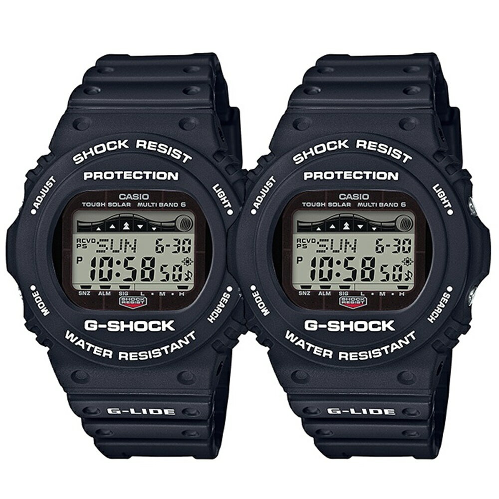 国内正規品 カシオ 時計 ペアウォッチ シェア 腕時計 手表 Gショック G-SHOCK ジーショック G-LIDE 電波ソーラー デジタル 20気圧防水 黒 ブラック GWX-5700CS-1JFGWX-5700CS-1JF 男女 カップル ペアセット 誕生日ギフト お洒落 卒業 入学 お祝い