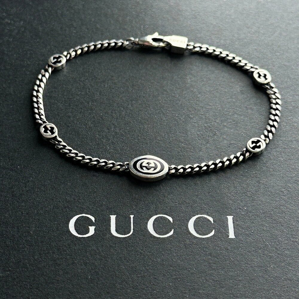 GUCCI グッチ ブレスレット メンズ レディース ユニセックス チェーンブレスレット シルバー925 おしゃれ インターロッキングG ブランドアクセサリー ...
