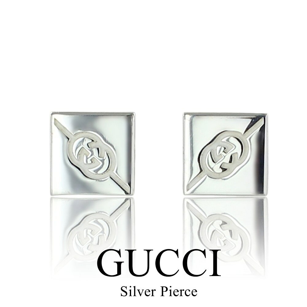 グッチ ピアス ダイアゴナル インターロッキングG 両耳 シルバー レディース メンズ ユニセックス スタッドピアス おしゃれ GUCCI シルバー925 アクセサリー 774033 成人 卒業 入学