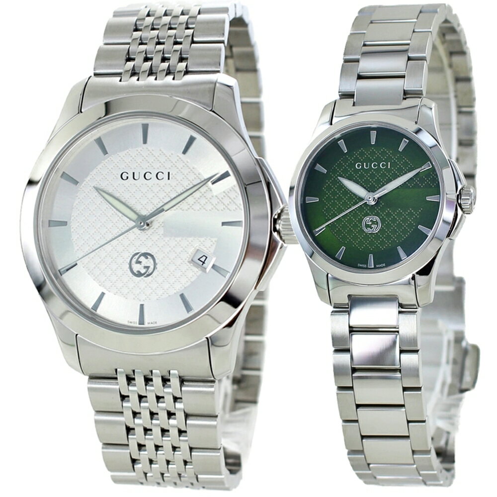 ペアウォッチ グッチ ペア 腕時計 手表 婚約 結婚 記念日 両親 高級時計 GUCCI Gタイムレス メンズ レディース お揃い カップル ペアギフト シルバ...