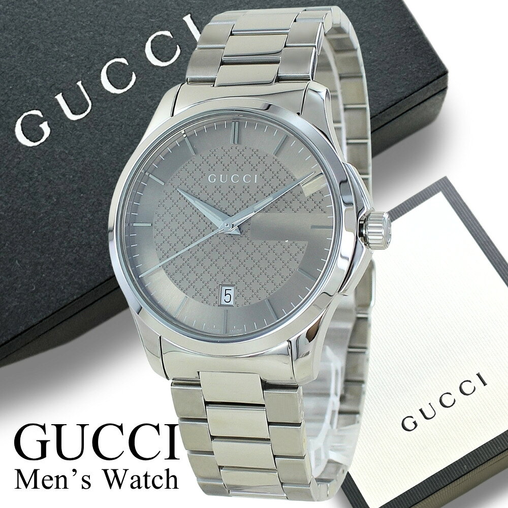 グッチ 腕時計 メンズ Gタイムレス 38mm ブラウン シルバー GGパターン サファイアガラス クオーツ GUCCI G-Timeless 日付表示 プレゼント ギフト YA126445 成人 卒業 入学