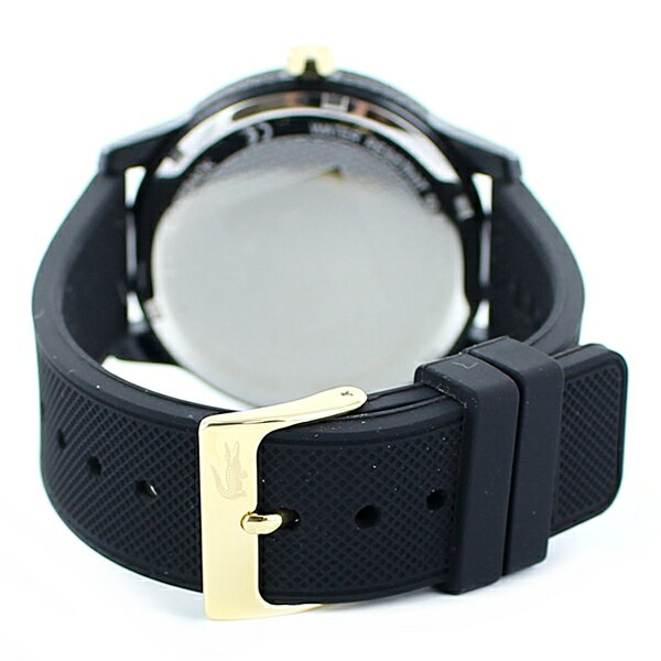 【ペア収納ケース付き！】ラコステ 腕時計 手表 ペアウォッチ ブラック ゴールド ラバー 黒いとけい 大人カジュアル 20110102001064 誕生日プレゼント ランキング お祝い