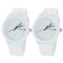 オシャレ ブランド 腕時計 ラコステ ペアギフト プレゼント お揃い ペアウォッチ メンズ レディース ホワイト 白い時計 シリコンベルト 時計 卒業 入学 お祝い