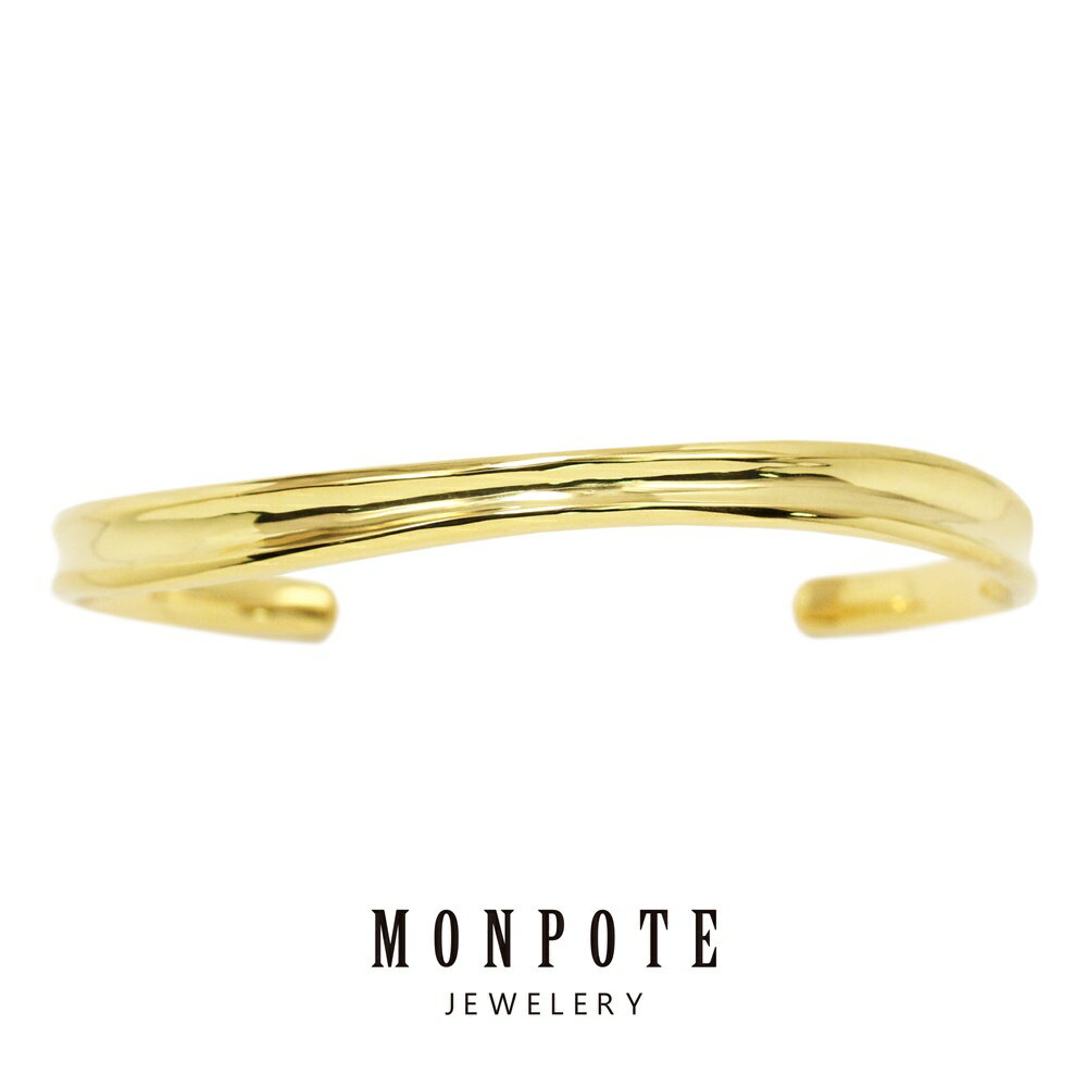 モンポット バングル ブレスレット レディース イエローゴールド 普段使い おしゃれ 大人 女性 誕生日 シルバーアクセサリー きれい シンプル 結婚祝い 結婚...