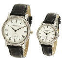 ピエールタラモン 時計 メンズ 父の日 レディース 母の日 ペアウォッチ 38mm 28mm ブラック クロコ レザー シルバー PT-5100H-1PT-51...