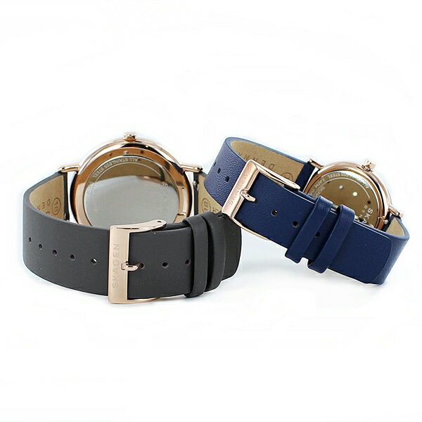 スカーゲン ペアウォッチ 腕時計 手表 メンズ レディース 大人 夫婦 ペアルック 銀婚式 金婚式 グレー ブルー レザー 記念日 クリスマス プレゼント ランキング お祝い