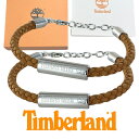 正規品 ティンバーランド ペアブレスレット 編み込みレザー ブレスレット お揃い ペアセット シンプル ユニセックス メンズ レディース ブラウン シルバー金具...
