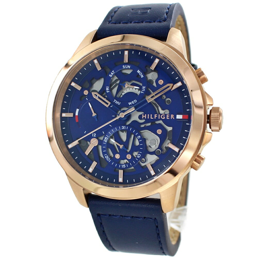 トミーヒルフィガー 腕時計 メンズ シンプル 青文字盤 革ベルト メンズ腕時計 かっこいい腕時計 おしゃれなプレゼント 男性 彼氏 夫 父 誕生日 プレゼント 記念日 ギフト 記念日 内祝い 父の日 お祝い