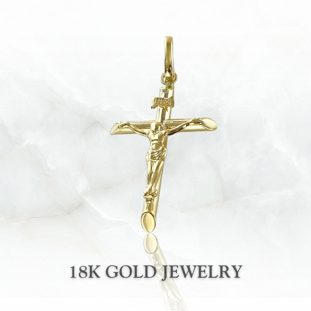 K18 ペンダントトップ ネックレス チャーム シンプル かわいい おしゃれ ゴールド 18金 ペンダントヘッド 十字架 キリスト アクセサリー 彼女 女友達 ギフト 誕生日 記念日 母 妻 女性 成人 卒業 入学