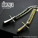 正規品 ショッパー付き 1AR by UNOAERRE 真鍮 ペアネックレス お揃い ペア クロスネックレス アズキチェーン ペンダント ゴールド ホワイトシル...