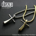 正規品 ショッパー付き 1AR by UNOAERRE 真鍮 ペアネックレス お揃い ペア クロスネックレス スネークチェーン ペンダント ゴールド ホワイトシ...