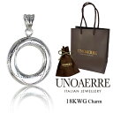 正規品 ウノアエレ ショッパー付き ホワイトゴールド ネックレス チャーム 18K 18金 K18WG レディース ペンダントヘッド トップのみ ネックレスチャ...