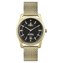 ヴィヴィアン ウエストウッド 時計 メンズ 腕時計 ブラック文字盤 ゴールド メッシュ ステンレス VV185BKGD 誕生日プレゼント 内祝い 母の日 お祝い
