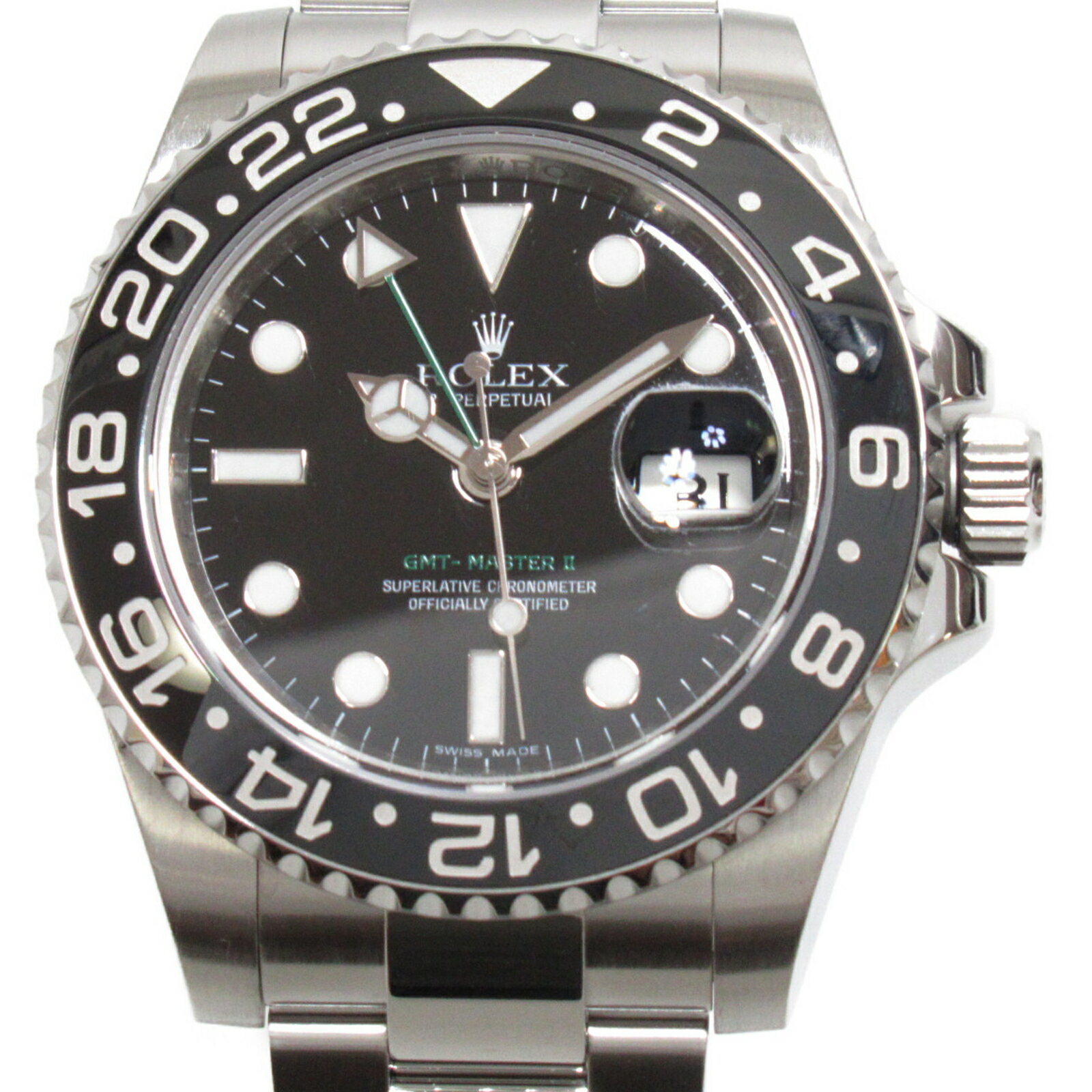 ロレックス ROLEX GMTマスター 腕時計 時計 ステンレススチール メンズ ブラック系 BK/QB 116710LN M番 【中古】