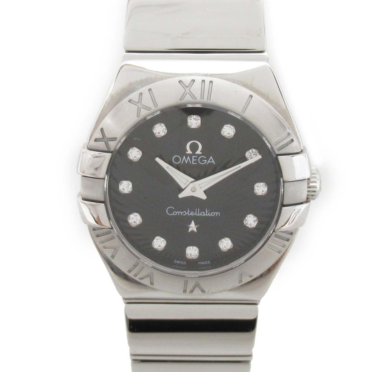 オメガ OMEGA コンステレーション ウォッチ 腕時計 時計 ステンレススチール x ダイヤモンド レディース ブラック系 ブラック 【中古】 | メンズ ボーイズ ブランド ブランド時計 ブランド腕時計
