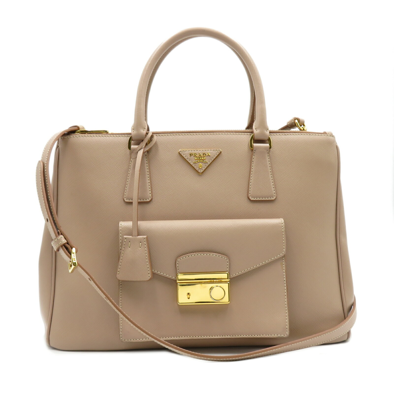 送料無料 非冷凍品同梱不可 プラダ PRADA 美品 レザーハンドバッグ